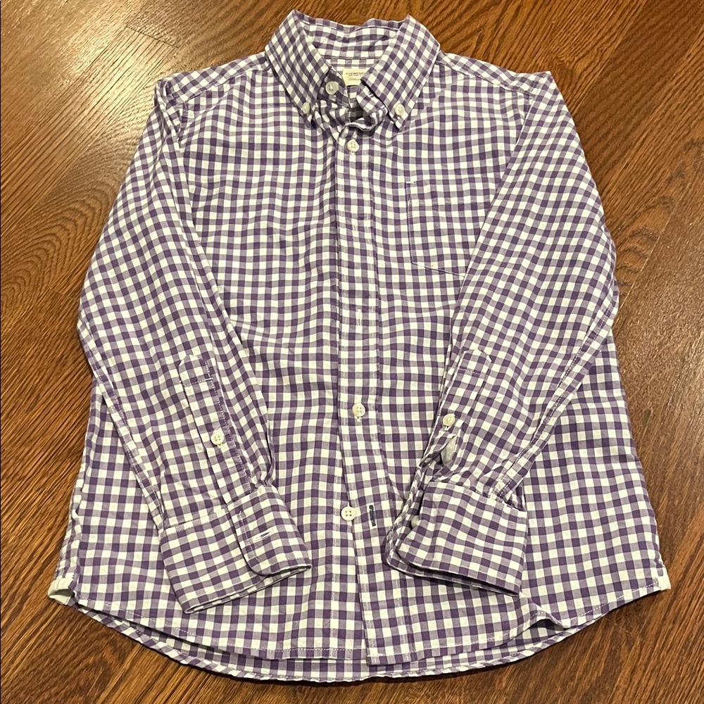 Crewcuts Purple Gingham Button-Down Shirt